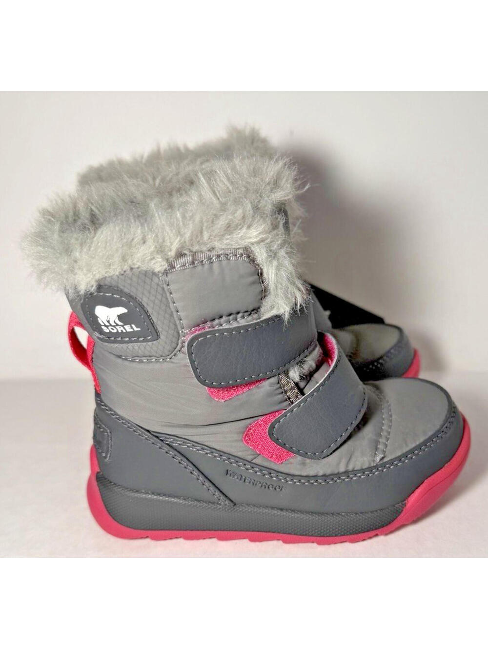 SOREL Whitney II Strap Insulated Waterproof Boots Pink/Gray